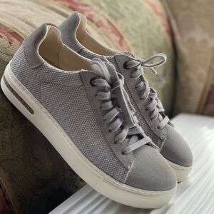 Birkenstock Bend Low II Casual Women Shoes comfort gray canvas laces 36 New